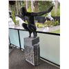 Image 5 : Monumental Contemporary Crouching Male Figure Sculpture on Chiseled Stone Pedestal Base (Approx. 14x