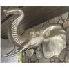 Image 1 : Large Cast Aluminum Silver-Finish Elephant Bust Wall Trophy Sculpture