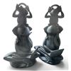 Image 1 : Pair of Whimsical Cast Metal Frogs with Laptops & Headphones Garden Statues (2 Pcs)