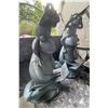 Image 3 : Pair of Whimsical Cast Metal Frogs with Laptops & Headphones Garden Statues (2 Pcs)