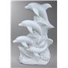 Image 1 : Carved White Marble Multi-Dolphin Pod Garden Statue Sculpture/Fountain (Approx.42x20)