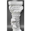 Image 2 : Carved White Marble Dolphin Motif Architectural Pedestal / Plant Stand Column (Approx.46in H)