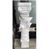 Image 4 : Carved White Marble Dolphin Motif Architectural Pedestal / Plant Stand Column (Approx.46in H)