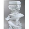 Image 2 : Carved White Marble Dolphin Motif Architectural Pedestal / Plant Stand Column (Approx.46in H)
