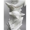 Image 3 : Carved White Marble Dolphin Motif Architectural Pedestal / Plant Stand Column (Approx.46in H)