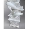 Image 4 : Carved White Marble Dolphin Motif Architectural Pedestal / Plant Stand Column (Approx.46in H)