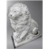 Image 1 : Large Carved White Marble Roaring Guardian Lion with Cub Estate Garden Statue Sculpture Right Facing