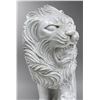 Image 2 : Large Carved White Marble Roaring Guardian Lion with Cub Estate Garden Statue Sculpture Right Facing