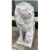Image 4 : Large Carved White Marble Roaring Guardian Lion with Cub Estate Garden Statue Sculpture Right Facing