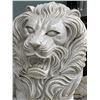 Image 4 : Large Carved White Marble Roaring Guardian Lion with Cub Estate Garden Statue Sculpture Left Facing 