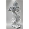 Image 4 : Monumental Carved White Marble Mermaid on Coral Reef Garden Statue Sculpture (Approx. 39x82)