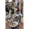 Image 2 : Monumental Verdigris Bronze Mermaids, Sea Turtle & Fish Cascading Water Fountain Sculpture (Approx. 