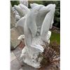 Image 2 : Large Carved White Marble Pod of Dolphins Garden Statue Sculpture/Fountain (Approx. 3.2ftx4ft H)