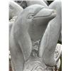 Image 4 : Large Carved White Marble Pod of Dolphins Garden Statue Sculpture/Fountain (Approx. 3.2ftx4ft H)