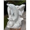 Image 1 : Large Carved White Marble Pod of Dolphins Garden Statue Sculpture/Fountain (Approx. 3.2ftx4ft H)