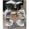 Image 2 : Pair of Cast Metal Crowned Frog Prince with Umbrella Garden Statues (Approx. 14x6)