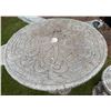 Image 3 : 5-Piece Cast Stone Faux Bois Tiki Totem Outdoor Patio Bistro Table & Stool Set