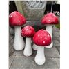 Image 3 : Set of 6 Whimsical Painted Red Amanita Toadstool Mushroom Garden Statues