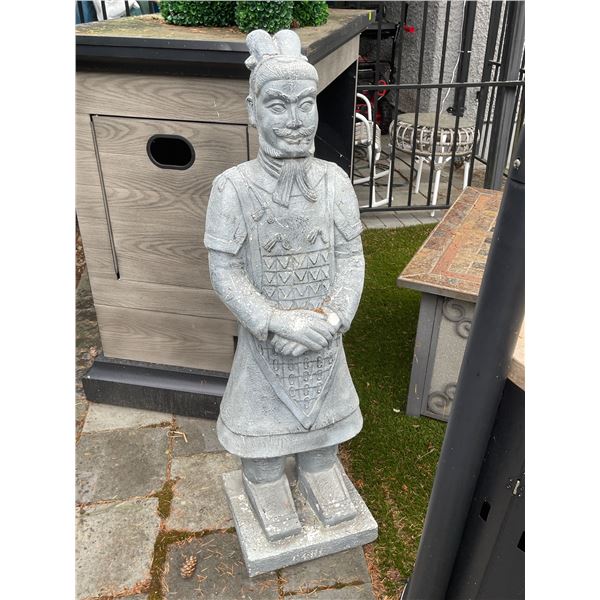 Cast Stone Chinese Qin Dynasty Terracotta Warrior Garden Statue Sculpture (Approx. 13x49)