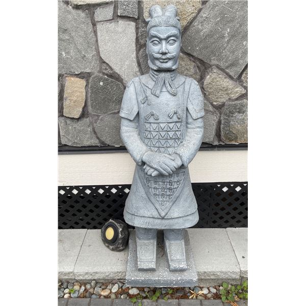 Cast Stone Chinese Qin Dynasty Terracotta Warrior Garden Statue Sculpture (Approx. 13x49 )