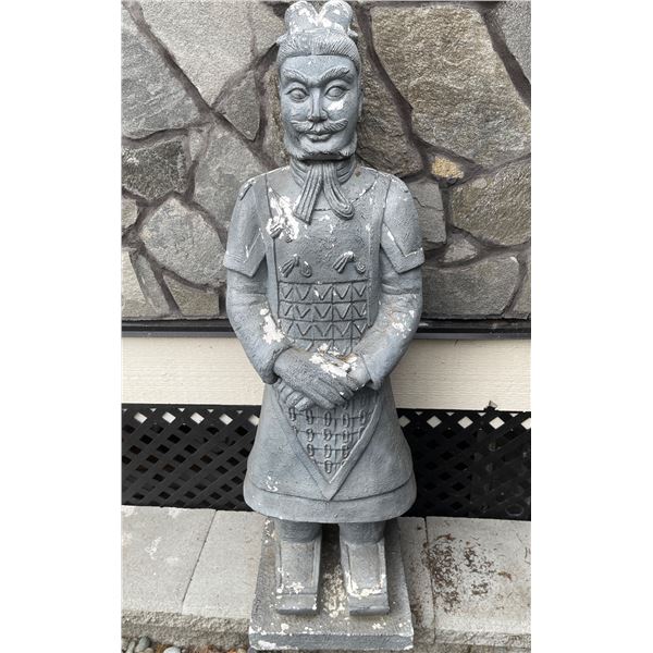 Cast Stone / Composite Standing Thai Buddha Garden Statue in Verdigris Finish (Approx. 62x14)