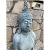 Image 2 : Cast Stone / Composite Standing Thai Buddha Garden Statue in Verdigris Finish (Approx. 62x14)