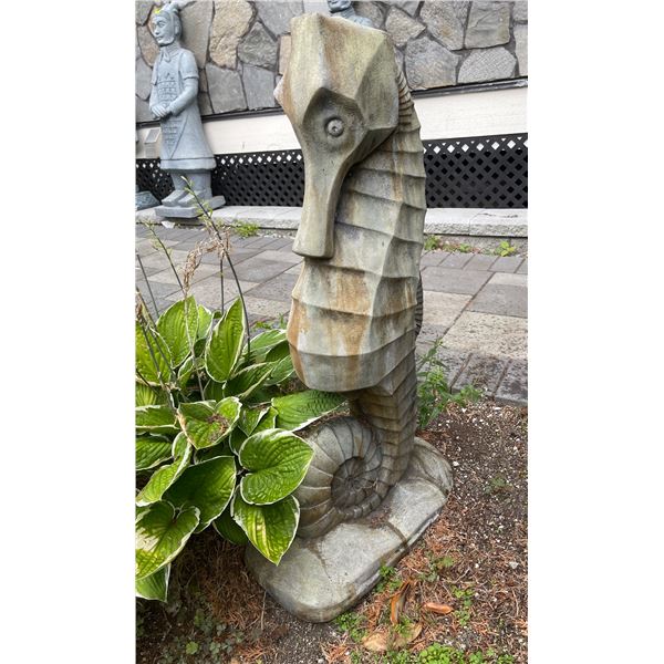 Stylized Seahorse Coastal Garden Statue Sculpture (Approx. 21x38)