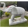 Image 1 : Monumental Carved Grey Veined Marble Ceremonial Asian Elephant Garden Statue Sculpture (Approx. 80x2