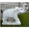 Image 2 : Monumental Carved Grey Veined Marble Ceremonial Asian Elephant Garden Statue Sculpture (Approx. 80x2