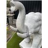Image 3 : Monumental Carved Grey Veined Marble Ceremonial Asian Elephant Garden Statue Sculpture (Approx. 80x2