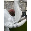Image 4 : Monumental Carved Grey Veined Marble Ceremonial Asian Elephant Garden Statue Sculpture (Approx. 80x2