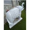 Image 5 : Monumental Carved Grey Veined Marble Ceremonial Asian Elephant Garden Statue Sculpture (Approx. 80x2