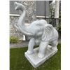 Image 3 : Monumental Carved Grey Veined Marble Ceremonial Asian Elephant Garden Statue Sculpture (Approx. 80x2
