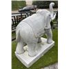Image 4 : Monumental Carved Grey Veined Marble Ceremonial Asian Elephant Garden Statue Sculpture (Approx. 80x2