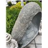 Image 4 : Monumental Hand-Carved Natural Stone Monolith with Recessed Laughing Buddha (Hotei) Sculpture (Appro