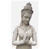 Image 2 : Stone Standing Thai Buddhist Apsara / Greeting Maiden Garden Statue Sculpture (Approx. 35in H)