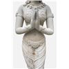 Image 3 : Stone Standing Thai Buddhist Apsara / Greeting Maiden Garden Statue Sculpture (Approx. 35in H)