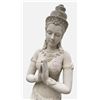Image 2 : Stone Standing Thai Buddhist Apsara / Greeting Maiden Garden Statue Sculpture (Approx. 35in H)