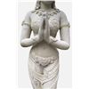 Image 3 : Stone Standing Thai Buddhist Apsara / Greeting Maiden Garden Statue Sculpture (Approx. 35in H)