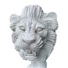 Image 3 : Carved White Marble Roaring Sentinel Lion Estate Garden Statue Sculpture (Approx. 51x17x4)
