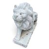 Image 1 : Carved White Marble Roaring Sentinel Lion Estate Garden Statue Sculpture (Approx. 51x17x4)