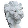 Image 2 : Carved White Marble Roaring Sentinel Lion Estate Garden Statue Sculpture (Approx. 51x17x4)