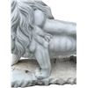 Image 3 : Carved White Marble Roaring Sentinel Lion Estate Garden Statue Sculpture (Approx. 51x17x4)