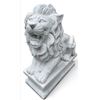 Image 1 : Carved White Marble Recumbent Roaring Sentinel Lion Estate Garden Statue Sculpture (Approx. 50x21x57