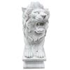 Image 2 : Carved White Marble Recumbent Roaring Sentinel Lion Estate Garden Statue Sculpture (Approx. 50x21x57
