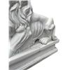 Image 3 : Carved White Marble Recumbent Roaring Sentinel Lion Estate Garden Statue Sculpture (Approx. 50x21x57