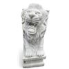 Image 1 : Carved White Marble Recumbent Roaring Sentinel Lion Estate Garden Statue Sculpture (Approx. 50x21x57