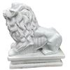 Image 3 : Carved White Marble Recumbent Roaring Sentinel Lion Estate Garden Statue Sculpture (Approx. 50x21x57