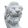 Image 4 : Carved White Marble Recumbent Roaring Sentinel Lion Estate Garden Statue Sculpture (Approx. 50x21x57