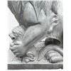 Image 2 : Carved Grey Veined Marble Seated Guardian Lion with Cub Estate Gate Statue Sculpture Left Facing (Ap